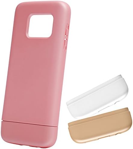 Galaxy S7 Case, AVY accessories 3 Color Protective Hard Pink Rose Coral Cover Two-Tone Case for Samsung Galaxy S7 + 2 Bonus Lower Parts (White, Gold)