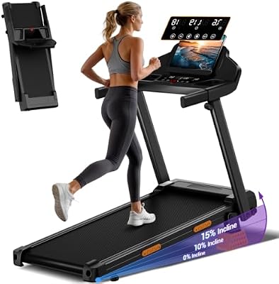 LONTEK Cinta de Correr Plegable con Inclinación 9%, Cinta de Andar Plegable 12KM/H,Caminadora Electrica para Casa Equipado con un Motor de 3,0 CV y Pantalla LED,Soporte 136KG