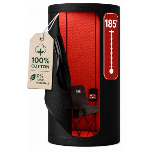 THE POD COMPANY The Sauna Pod - Portable Personal Dry Sauna for Recovery & Wellness - for Athletes & Everyday Users - Includes Red LED Light, Heater & Foldable Chair - Hot Air Technology - Up to 185