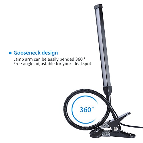 LEPOWER Led Clip on Light / Reading light with Gooseneck 5W Piano Light Color Temperature Changeable Clip Light (Metal)