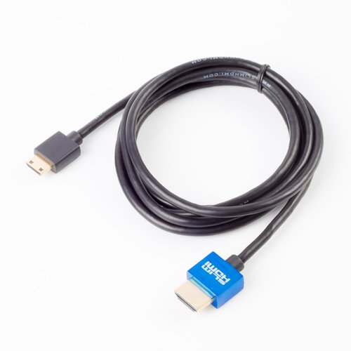 SlimHDMI 1.5m Male Mini (Type C) to Male (Type A) Cable, The World's Slimmest HDMI Lead? (Gold Plated, 1080p, 4K, UHD, 3D, High Speed, ARC)