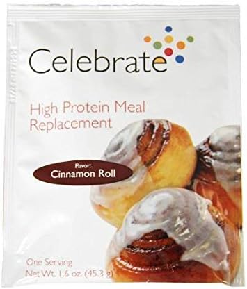 Celebrate Meal Replacement Shakes - Available in 6 Flavors Cinnamon Roll / 5 Single Serve Packs