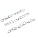 Linsoir Bead 100pcs/lot 2 Inches Chain Extension Tails/Necklace Bracelet Extender, 50mm3mm,Silver Plated