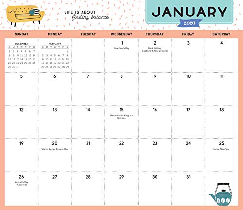 image for Workman Publishing Company Go with the Flow Desk Calendar 2020: A Magn