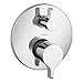 hansgrohe Ecostat Modern Minimalist Easy Control 2-Handle 7-inch Wide Pressure Balance Shower Valve Trim with Diverter in Chrome, 04448000