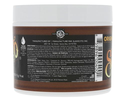 Suavecito Pomade Original Hold 4 oz, 3 Pack - Medium Hold Hair Pomade For Men - Medium Shine Water Based Wax Like Flake Free Hair Gel - Easy To Wash Out - All Day Hold For All Hairstyles