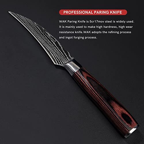 Paring Knife WAK 3Inch Bird's Beak Knife, Small Fruit Knife, Sharp