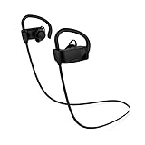 AUKEY Bluetooth Headphones, Wireless Semi In-Ear Earbuds with Built-in Microphone, 6 Hours Playtime, Sweatproof for iPhone 7, iPad, Samsung & More