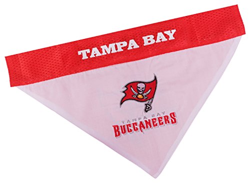 Pets FirstNFL DOG BANDANA - TAMPA BAY BUCCANEERS REVERSIBLE PET BANDANA. 2 Sided Sports Bandana with a PREMIUM Embroidery TEAM LOGO, Large/X-Large. - 2 Sizes & 32 NFL Teams available