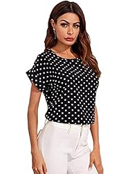 Floerns Women's Short Sleeve Business Casual Tops
