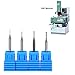 Tapered Ball Nose End Mill, Tungsten Solid Carbide CNC 2D and 3D Carving Cutter End Milling Rotary Burrs Set Tool Router Bits, 0.45mm, 0.75mm, 1mm, 1.25mm Set of 4