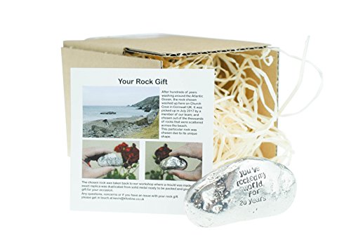 20 Year Anniversary Gift, You've Rocked My World For 20 Years - Solid Metal Heavy Casted Rock