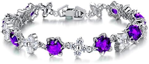 ASTERIA Jewelry Fashion Titanium Platinum Plated Swarovski Elements Cubic Zirconia Stone Bracelet Simple Korean Style in a Gift Box