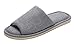 FEET FEEL Men's Cowboy Canvas Slip-on Slippers Non-slip Sandal Moisture Wicking House Slippers Grey