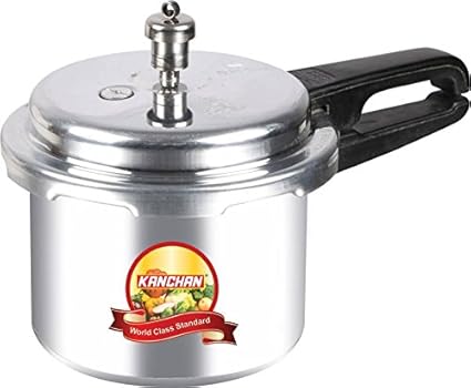 Kanchan Classic Deluxe Outer Lid Aluminium Pressure Cooker, 3 Litres, Silver