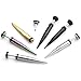 PiercingJ 3pairs 16G Stainless Steel Taper with O ring Stud Earring/Illusion/Fake 4G Gauge