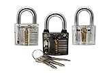 Step UP 3pc Lock Set for Training Practice - Clear Transparent Cutaway Padlocks