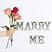 DELICORE Valentine Gift – Light Up Marry Me Sign with Warm White LEDs - Proposal Sign - Will You Marry Sign - Wedding Sign - Engagement Sign - Romantic Proposal – 4.21” Tall Silver Color - Marry ME