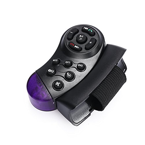 Leaftree Universal Steering Wheel IR Remote Control for Car CD DVD TV Mp5 Player，Black - Thumbnail 4