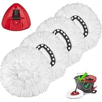 4 Pack Microfiber Mop Heads for Vileda EasyWring & O Cedar Spin Mops - Reusable Replacement Refills, Machine Washable, Gentle