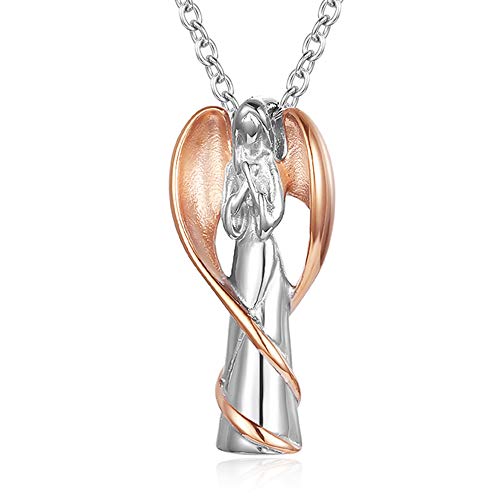 Gisunye Cremation Urn Necklace for Ashes Angel Wing Keepsake Locket