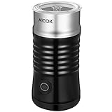 Aicok Milk Frother, Double Wall Electric Milk Steamer with Strix Controller, Silent Operation, Non-Stick Coating, Milk Warmer for Coffee, Latte, Cappuccino, Black