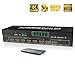 SGEYR HDMI Matrix 6x2 HDMI Matrix Switch Spillter HDMI Matrix 6 Input 2 Output HDMI Switch Audio Extractor SPDIF HDMI Switch Splitter with IR Remote Support ARC 4K@30Hz (HDMI Matrix 6X2)