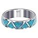 Southwestern Style Turquoise Gemstone Sterling Silver Band Unisex Ring