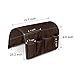 Guken Armchair Organizer Couch Caddy Sofa Armrest Organizer Non Slip Remote Control Holder for Recliner with 6 Pockets for Tablet, Phone, Books, Magazines, 20''x35'', Chocolate