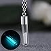 Luminous Pendant Necklace,Haluoo Creative Glow in The Dark Transparent Glass Bottle Pendant Necklace Silver Long Sweater Chain Necklace for Women Teen Girls Kids Toy Jewelry Gifts (Transparent)thumb 2