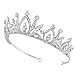 Santfe Bridal Wedding Prom Rhinestone Crystal Crown Hairband Headband Tiara Hair Jewelry for Womens Girls (Silver)