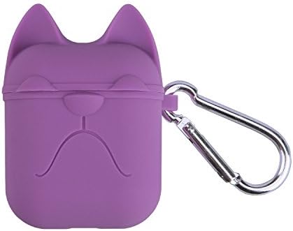 AirPods Case with Protective Silicone Cover Shock Resistant Soft Skin Keychain Carrying Cover for Apple AirPods Accessories