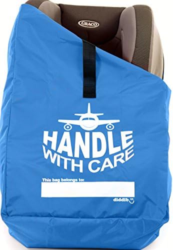diddiboo Ballistic Nylon Car Seat Travel Bag with Padded Shoulder Strap and Double Lock Drawstrings, Blue