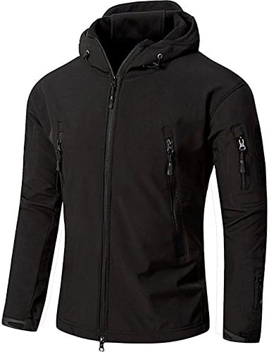 Men's Tactical Softshell Fleece Jackets Camouflage Military Hoodie Outdoor Hiking Camping Warm Lining Windproof Waterproof Ski Jacket Coat