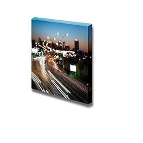 Canvas Prints Wall Art - Highway in to The Big City at Night - Central Europe - Prague - 12" x 12"
