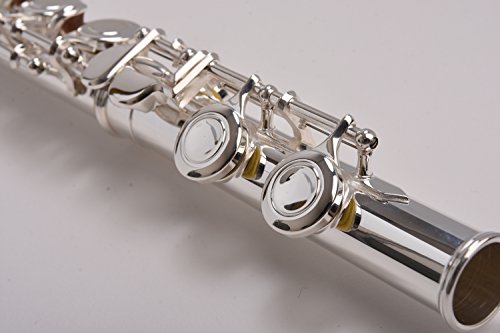NEW! Herche Superior Flute FL-297 Best for Students - Durable Silver Plated Keys - Plush Lined Flute Case with Shoulder Strap - Split E Mechanism - Treated Pads - Silver Plated Body - Cleaning Rod - Thumbnail 3