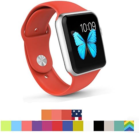 Apple Watch Band - WantsMall S/M Soft Silicone Sport Style Replacement iWatch Strap for 42mm Apple Watch Models (ORANGE)