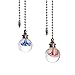 Crystal Ceiling Fan Pull Chains Hanging Flowers Pendants Prism Pack of 2 Light Blue