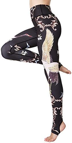 Witkey Printed Extra Long Women Yoga Leggings High Waist Tummy Control Over The Heel Yoga Pants