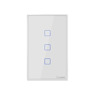 Sonoff TX T0 Smart Light Switch Wi-Fi Wall Switch, Compatible with Alexa and Google Home, Fit for US&amp;CA Wall Switches, Remote Control with Timing Function, No Hub Needed (3 Gang)
