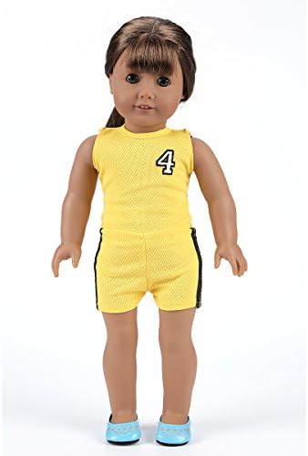 RainbowGirl Doll Clothes Set for 18 inch American Girl Doll-Include T-shirt,Short,Skates