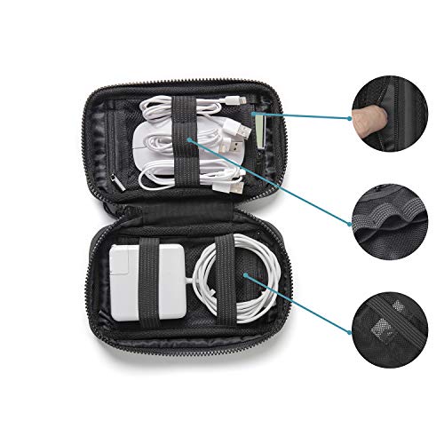 Comfyable Power Cord Holder Bag, Electronics Travel Organizer Case, Charger Cord Organizer, Electrical Cord Storage, Cable Wire Pouch, Black - Thumbnail 2