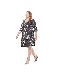 Love is Lovely Vestido de mujer con cuello en V profundo y mangas 3 4, estampado floral