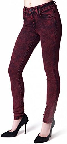 Kill City Women's Gothic Punk Rocker Crimson Skinny Jeans Pants (25)