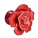 eoocvt 10pcs Ceramic Vintage Floral Rose Flower Door Knobs Handle Drawer Kitchen + Screws (Red)
