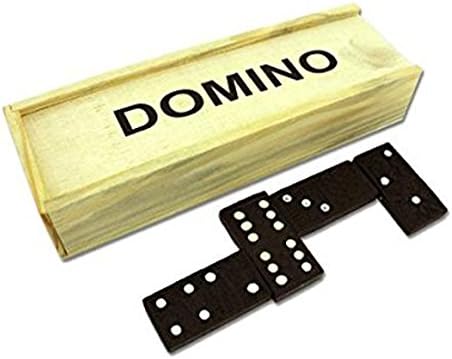 Mini Domino Game Set In Wooden Box , Small Compact light weight