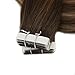 Full Shine Hair Extensions Tape in 16 Inch Skin Weft Tape in Hair Extensions Balayage 4 Medium Brown Fading to 24 Honey Blonde And 4 Invisible Tape in Extensions Human Hair Straight Hair 50Gram 20Pcs