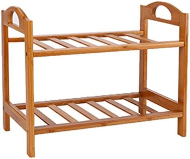 Lineypace Shoe Rack 2 Tier Bamboo Storage Waterproof Eco-friendly Shelf Holder JZYNT-10701