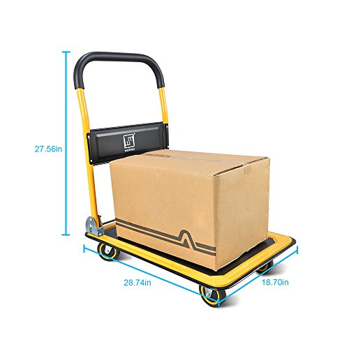 Push Cart Dolly by Wellmax, Moving Platform Hand Truck, Foldable for