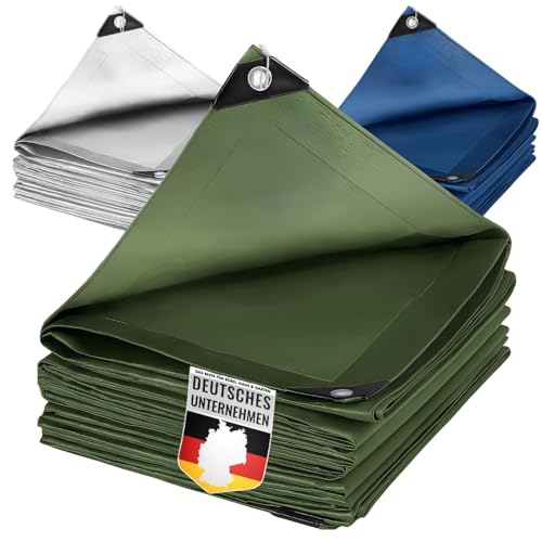 KARAT Abdeckplane 240g/m² wasserdicht 10x15m Weiß Allzweckplane für Schutz vor Witterung - Top geeignet für Gartenbereich - UV-stabil beidseitig besch